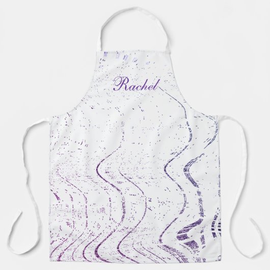 Lila Wave Künstlerisch Swirl Patterns Individuelle Schürze (Vorderseite)
