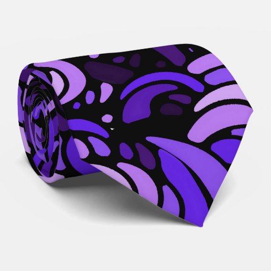 Lila Waves Abstraktes Muster Krawatte (Gerollt)