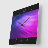 Lila Waves Quadratische Wanduhr (Winkel)