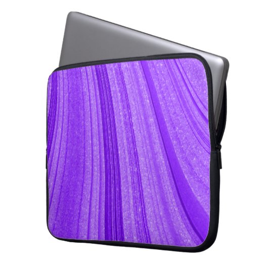 Lila Wavy-Glitzer Laptopschutzhülle (Vorderseite Links)