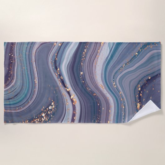 Lila Wavy-Marmor Strandtuch (Vorderseite)