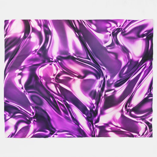 Lila Wavy Metallic Look Fleecedecke (Vorderseite (Horizontal))