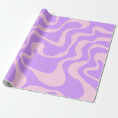 Lila Wavy Muster Retro Wrapping Paper Geschenkpapier (Ungerollt)