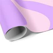 Lila Wavy Muster Retro Wrapping Paper Geschenkpapier (Rolleneckpunkt)