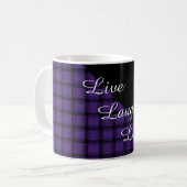 Lila Weave-Muster mit schwarzem Kaffeetasse (Vorderseite Links)