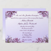 Lila Wedding mit BlumenBlumen Einladung (Vorne/Hinten)