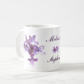 Lila Wedding mit BlumenBlumen Kaffeetasse (Vorderseite Links)
