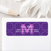 Lila Wedding Monogram Address Label V10 (Insitu)