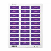 Lila Wedding Monogram Address Label V10 (Vorne)