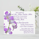 Lila Wedding Orchideen Einladung (Stehend Vorderseite)