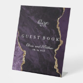 Lila Wedding Scrip Agate Luxury Violet Sockelschild (Vorderseite)