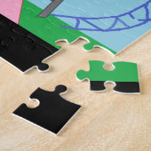 Lila weibliche Abbildung sucht Erfolg Puzzle (Seite)