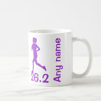 Lila weibliche Marathon-Läufer-Tasse 26,2 Meilen Kaffeetasse