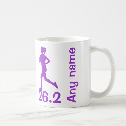 Lila weibliche Marathon-Läufer-Tasse 26,2 Meilen Kaffeetasse (Rechts)