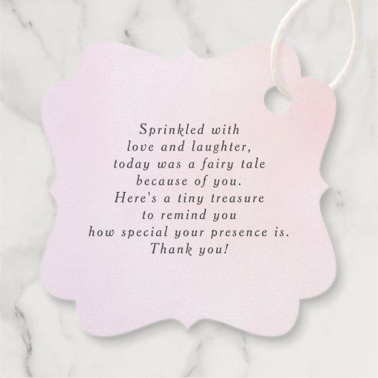 Lila Weichzeichner Elegante Blume Vielen Dank Geschenkanhänger (Rückseite)