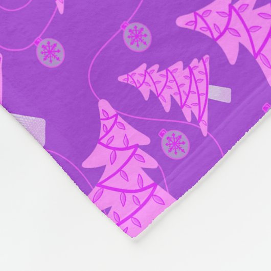 Lila Weihnachten Fleecedecke (Ecke)