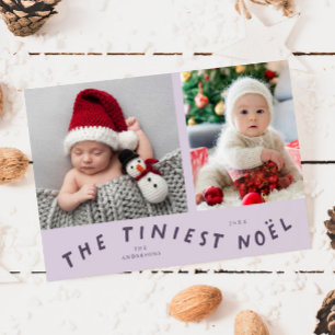 Lila Weihnachten Geburtstag Ankündigung von Tinies