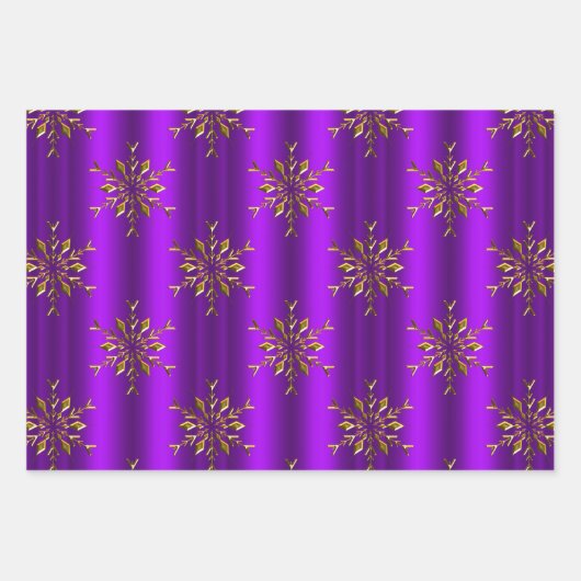 Lila Weihnachten Geschenkpapier Set (Vorderseite 3)