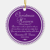 Lila Weihnachten im Himmel - Foto Keramik Ornament (Vorne)