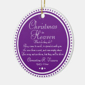 Lila Weihnachten im Himmel - Foto Keramik Ornament (Links)