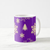 Lila Weihnachten Kaffeetasse (VorderseiteRechts)