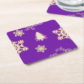 Lila Weihnachten Rechteckiger Pappuntersetzer (angewinkelt)