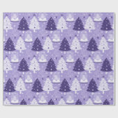 Lila Weihnachts-Schneeopapier Geschenkpapier (Flach)