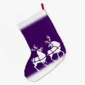 Lila Weihnachts-Strumpf Custom Reindeer Strumpf Großer Weihnachtsstrumpf (Rückseite (Hängend))