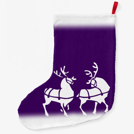 Lila Weihnachts-Strumpf Custom Reindeer Strumpf Großer Weihnachtsstrumpf (Rückseite)