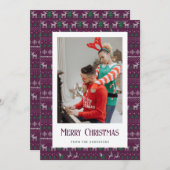 Lila Weihnachts-Weihnachtskarten Foto Weihnachtska Feiertagskarte (Vorne/Hinten)