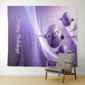 Lila Weihnachtsball-Feiertags-Hintergrund Wandteppich (Beispiel (Horizontal))