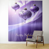 Lila Weihnachtsball-Feiertags-Hintergrund Wandteppich (Beispiel)