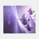 Lila Weihnachtsball-Flanelldecke Fleecedecke (Vorderseite (Horizontal))