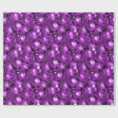 Lila Weihnachtsbaubles Geschenkpapier (Flach)