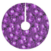 Lila Weihnachtsbaubles Polyester Weihnachtsbaumdecke (Vorderseite)