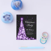 Lila Weihnachtsbaum-Einladungsprogramm Flyer (Einzeln)