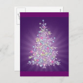 Lila Weihnachtsbaum Feiertagspostkarte (Vorne/Hinten)