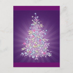 Lila Weihnachtsbaum Feiertagspostkarte