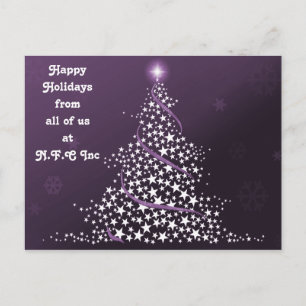 Lila Weihnachtsbaum Firmengrüße Postkarten