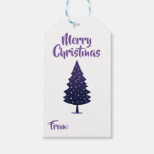 Lila Weihnachtsbaum Frohe Weihnachtsgeschenk-Tag