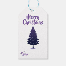 Lila Weihnachtsbaum Frohe Weihnachtsgeschenk-Tag Geschenkanhänger