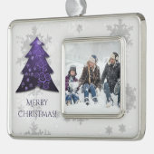 Lila Weihnachtsbaum Gerahmte Ornamente Rahmen-Ornament Silber (Links)
