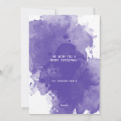 Lila Weihnachtsbaum Golden Snowflakes Feiertagskarte (Rückseite)