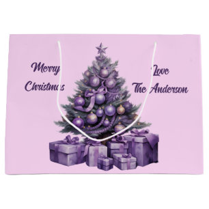 Lila Weihnachtsbaum Große Geschenktüte