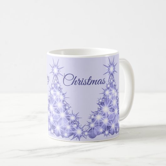 Lila Weihnachtsbaum Kaffeetasse (VorderseiteRechts)