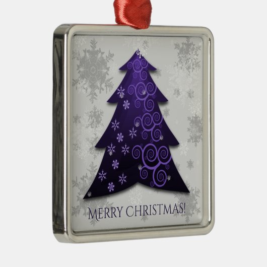 Lila Weihnachtsbaum Keramik Ornament (Rechts)