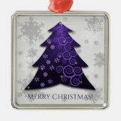 Lila Weihnachtsbaum Keramik Ornament (Vorne)