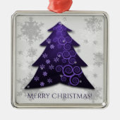 Lila Weihnachtsbaum Keramik Ornament Aus Metall (Vorne)