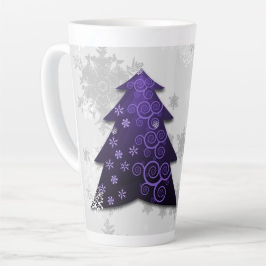 Lila Weihnachtsbaum Latte Tasse (Linke Ecke)