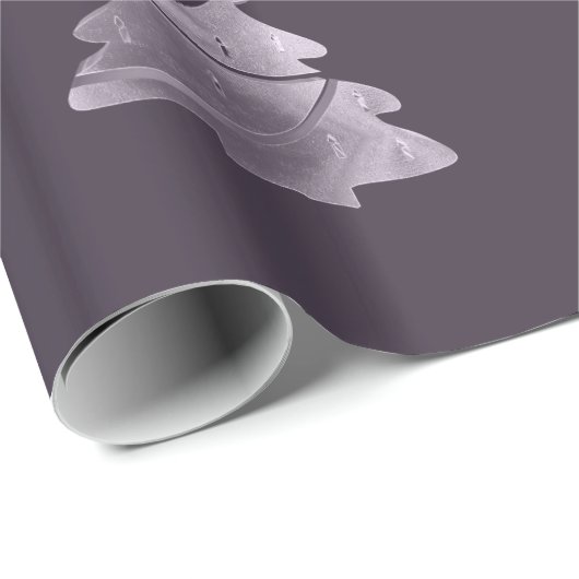 Lila Weihnachtsbaum Muster Eggplant Geschenkpapier (Rolleneckpunkt)